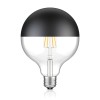 E27 LED ampoule, G125, blanche-chaude (2700 K), 6,7 W, 660lm, à tête miroir (noir)