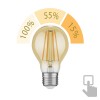 E27 LED ampoule, A60, extra blanche-chaude (2400 K), 7 W, 778lm, 3-Stufen-variateur, goldfarben