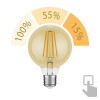 E27 LED ampoule, G95, extra blanche-chaude (2500 K), 7,3 W, 818lm, 3-Stufen-variateur, goldfarben