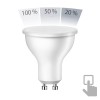 GU10 LED bombilla, PAR16, blanca (3900 K), 6,1 W, 609lm, 102°, 3-Stufen-regulador de intensidad, mate